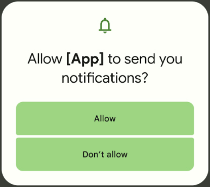 Permisos de notificación de Android 13