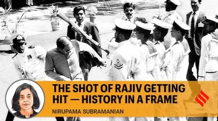 La toma de Rajiv Gandhi siendo golpeado: historia en un cuadro