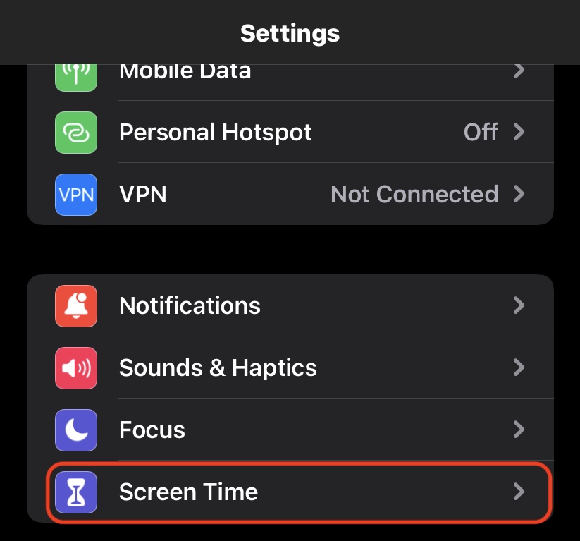 tiempo de pantalla ios