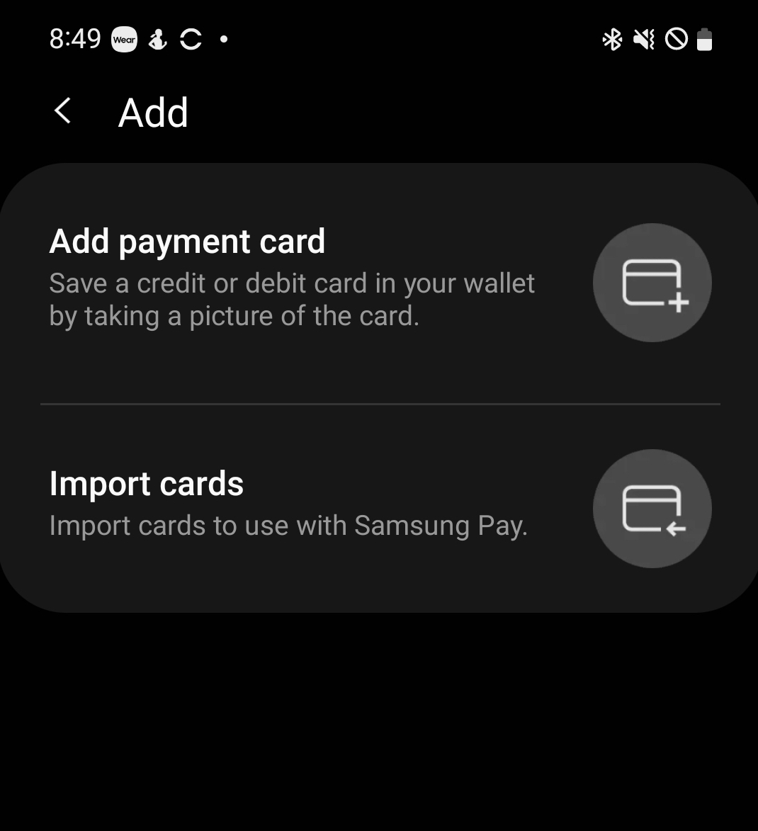 Samsung Pay Añadir o Importar Tarjetas 1