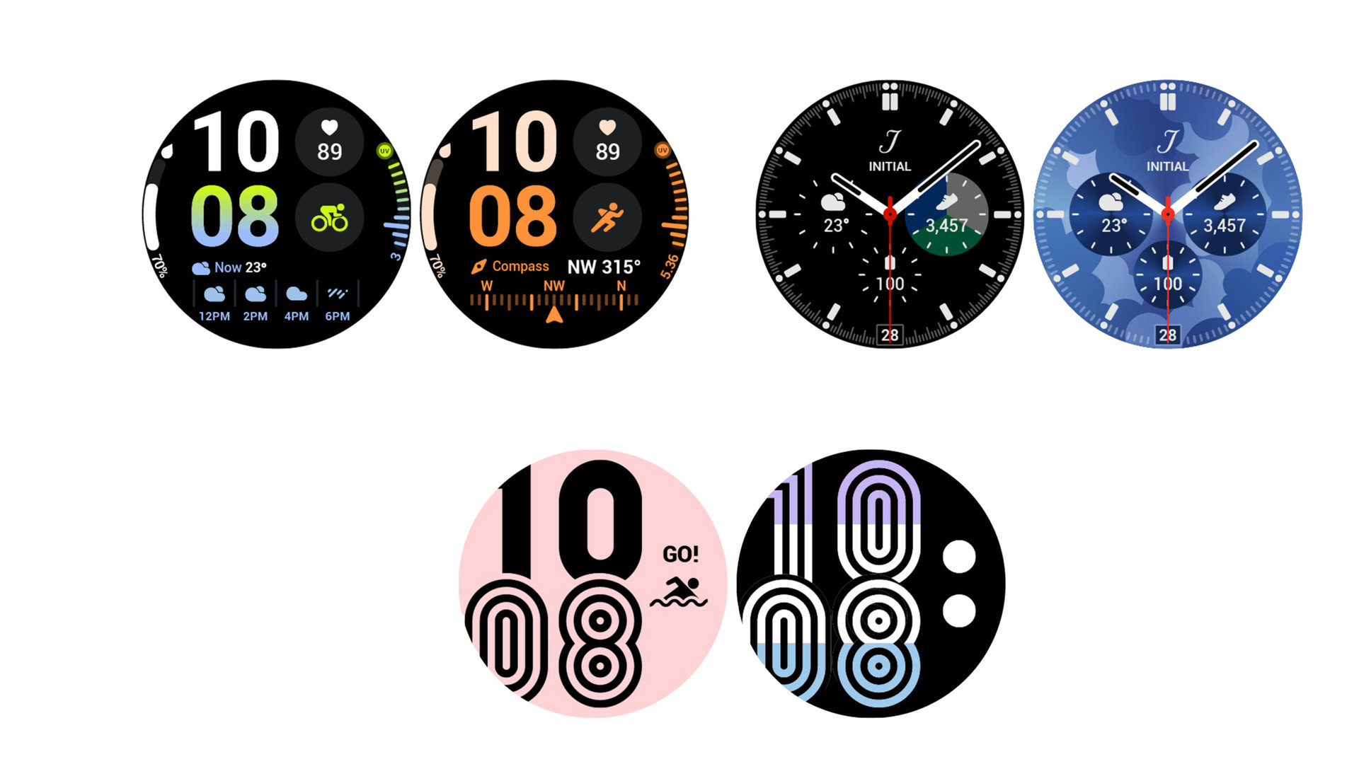 Imágenes de caras de reloj filtradas de Wear OS 3.5 One UI Watch 45