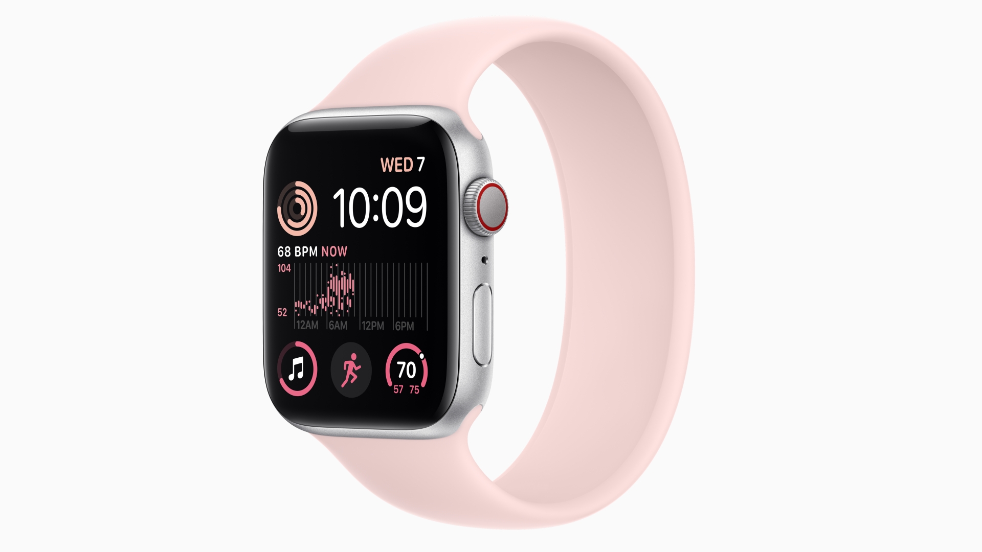 apple watch se aluminio plateado correa rosa