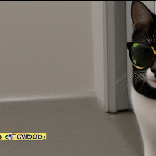 CCTV todavía de un gato con gafas de sol