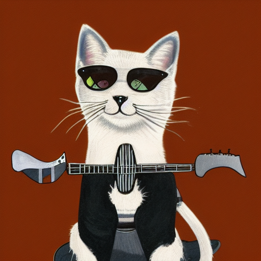 un gato como una estrella de rock