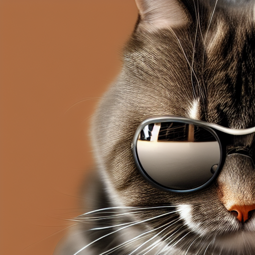 un gato con gafas de sol, muy detallado