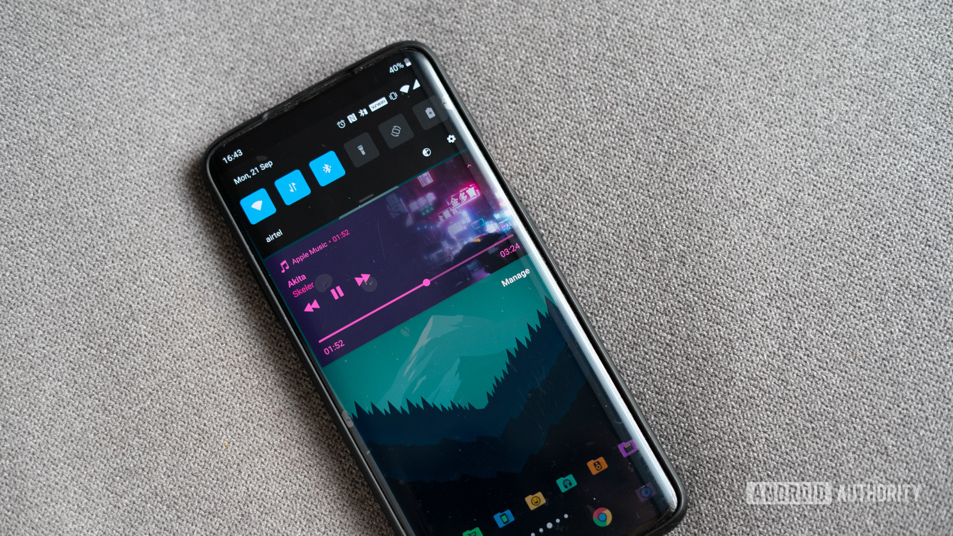 Pantalla de notificación de Apple Music