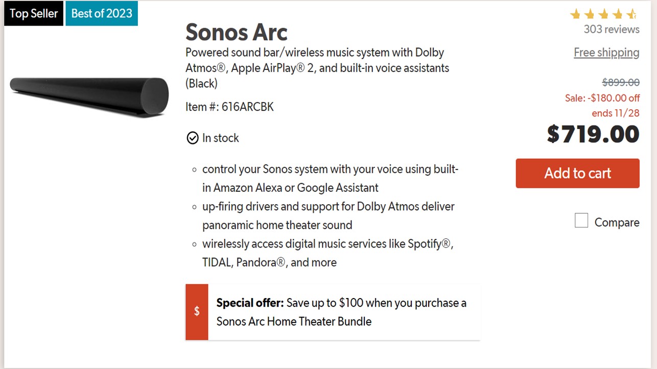 Ofertas de Black Friday de Sonos en Crutchfield