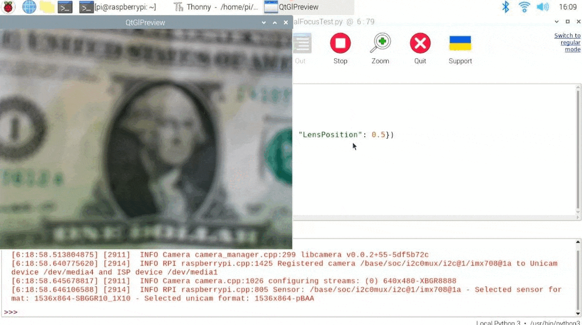 Módulo de cámara Raspberry Pi 3 con código Python