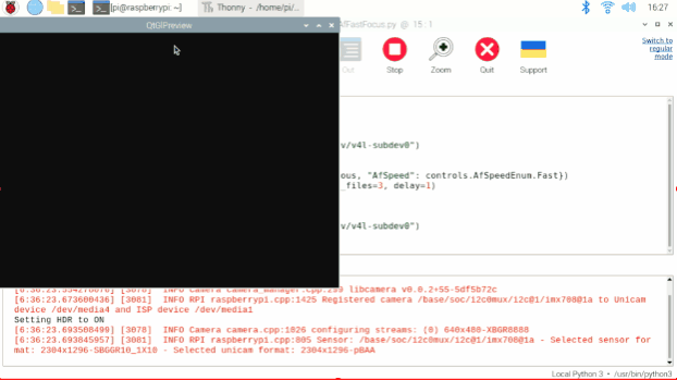 Módulo de cámara Raspberry Pi 3 con código Python
