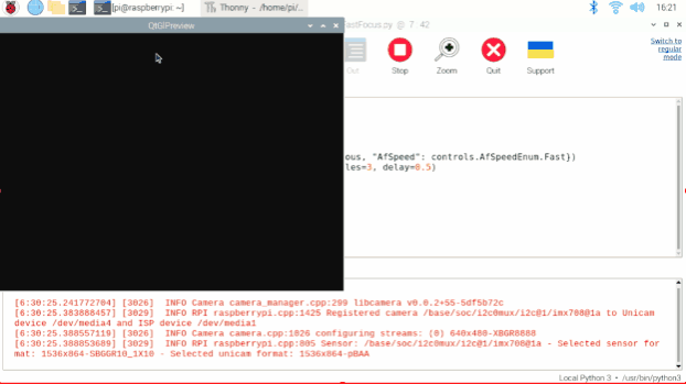 Módulo de cámara Raspberry Pi 3 con código Python