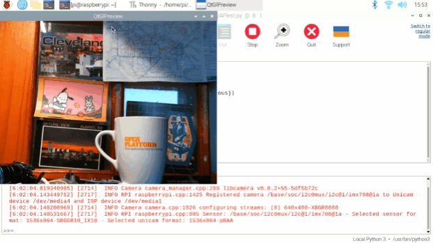 Módulo de cámara Raspberry Pi 3 con código Python